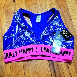 Zumba Fitness Hyper Melt Metallic V Bra in Marvelous